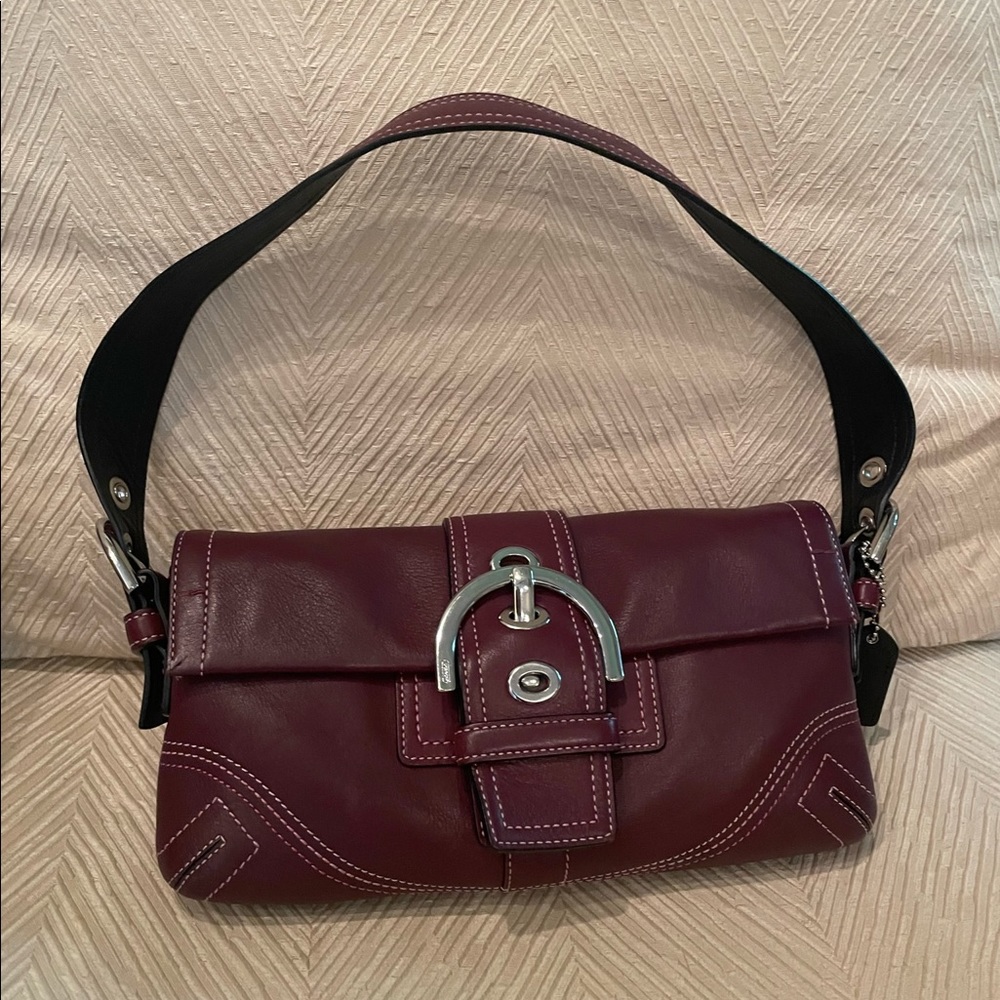 Coach Burgundy Leather Small Soho shoulder bag